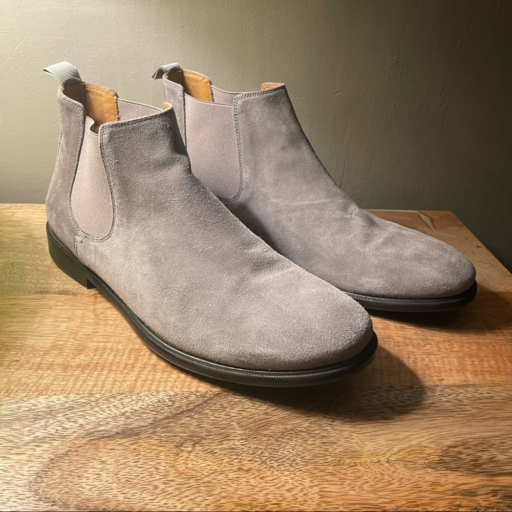 Mens M. Gemi Suede Made in Italy Gray Boots Sz 44.5